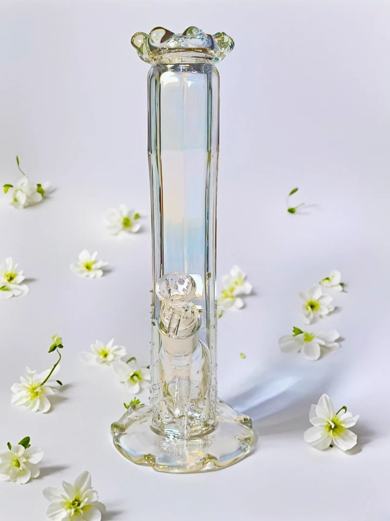 12" Glitter Curve Bong | Mermaid Beads Bling & Iridescent Shine