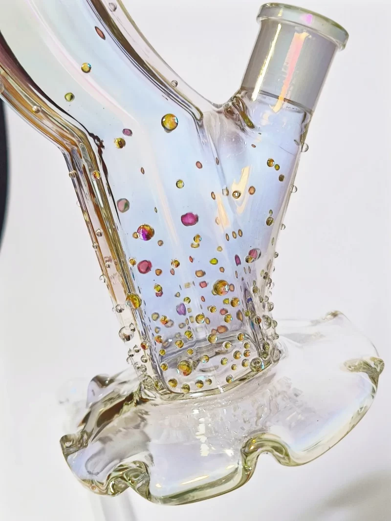 12" Glitter Curve Bong | Mermaid Beads Bling & Iridescent Shine