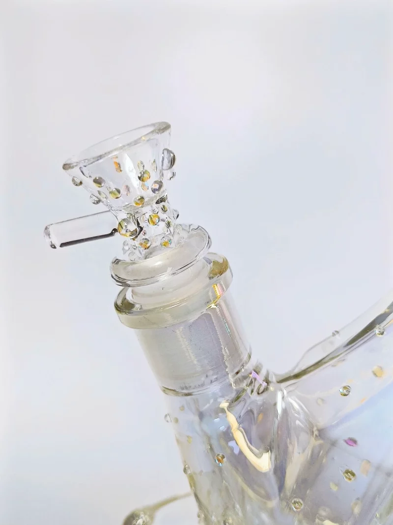 12" Glitter Curve Bong | Mermaid Beads Bling & Iridescent Shine