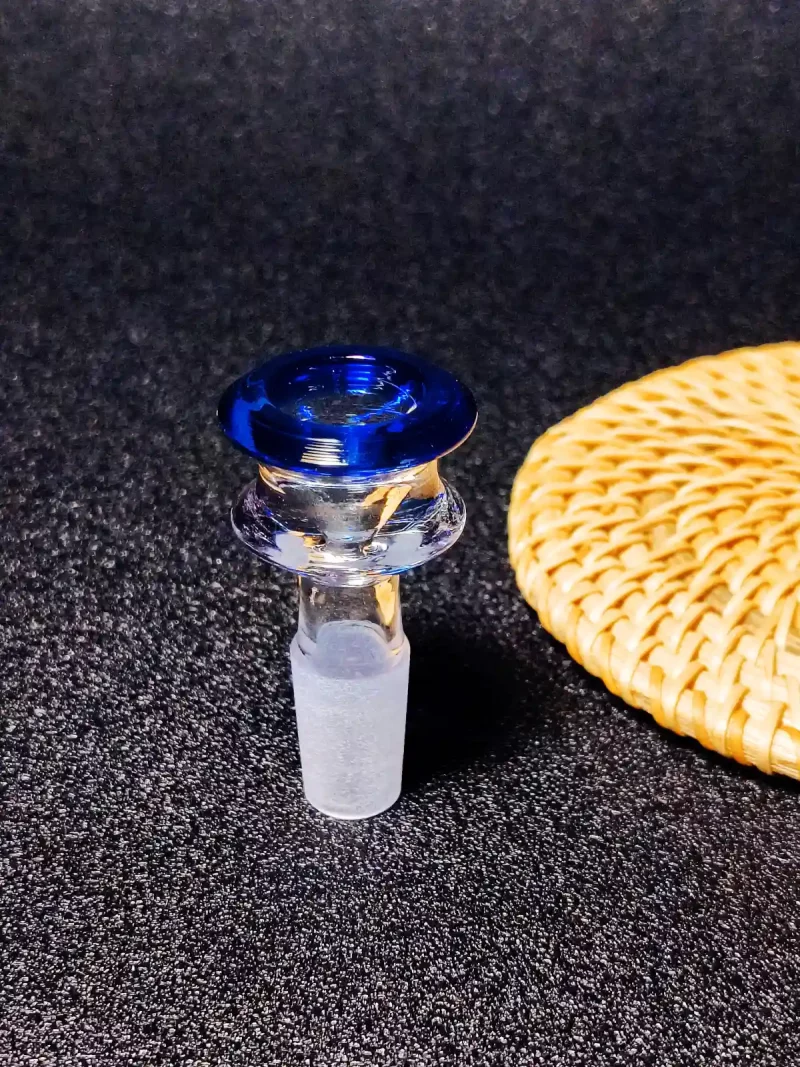 14mm Tulip-Inspired Flower Glass Bong Bowl | Blue