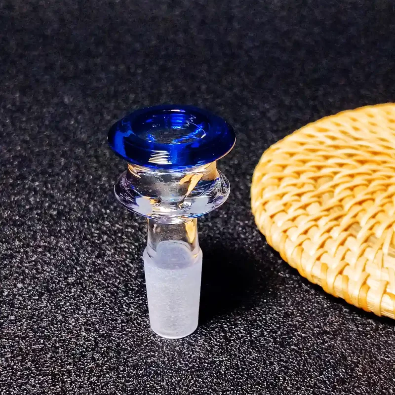 14mm Tulip-Inspired Flower Glass Bong Bowl | Blue