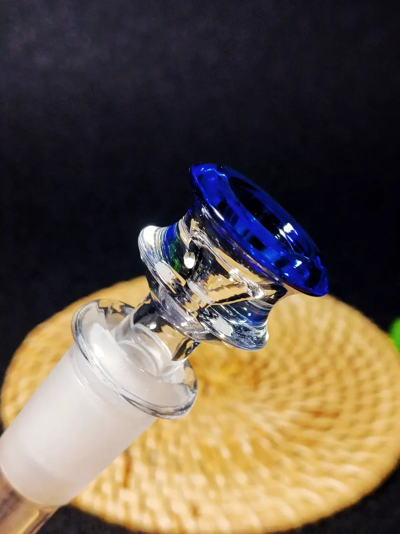 14mm Tulip-Inspired Flower Glass Bong Bowl | Blue