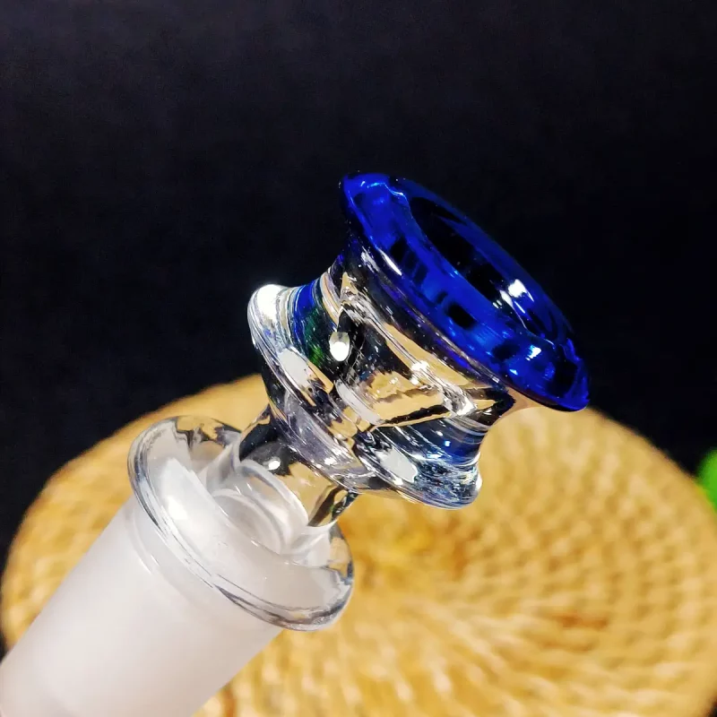 14mm Tulip-Inspired Flower Glass Bong Bowl | Blue