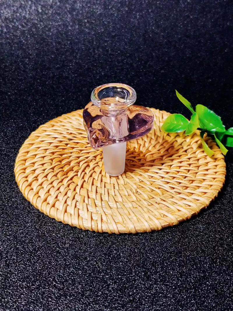Pretty Pink Heart Glass Bong Bowl Slide